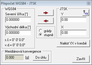 216 8.15 GEUS grafika Přepočet WGS84 - JTSK Po naplnění souřadnic JTSK zadáním v kresbě dojde automaticky k určení odpovídajících souřadnic WGS84. 8.16 Určení transformačního klíče Postupné zadávání dvojic bodů "před a po transformaci".