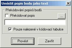 Body 229 10.15 Seznam OK Pokud je poloha bodu změněna v textové části programu, v grafické části se jeho poloha upraví automaticky po jeho novém vložení do grafiky. Pokud jsou prvky, např.