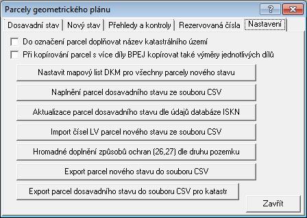 Naplnění parcel dosavadního stavu ze souboru CSV Vstupem je klasický CSV s parcelami, jaký se používá v žádostech pro KÚ. Pozn. Vytváří se např.