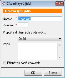 Pro objednávku varianty typu jídla z jídelního lístku na daný den zapisujte do buněk čísla variant.