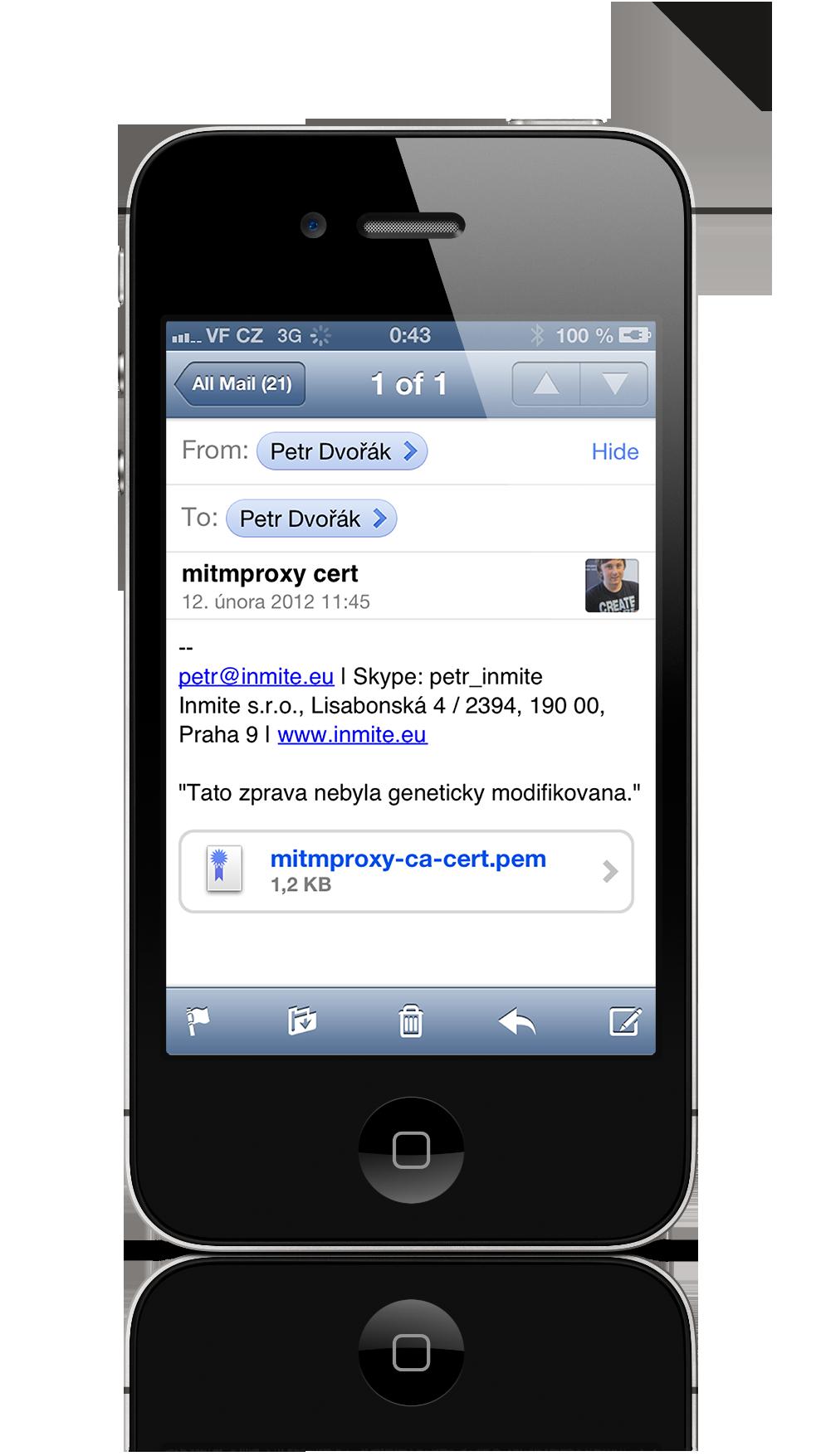 Útok MITM ios - Snadné (Wi-Fi, e-mail).
