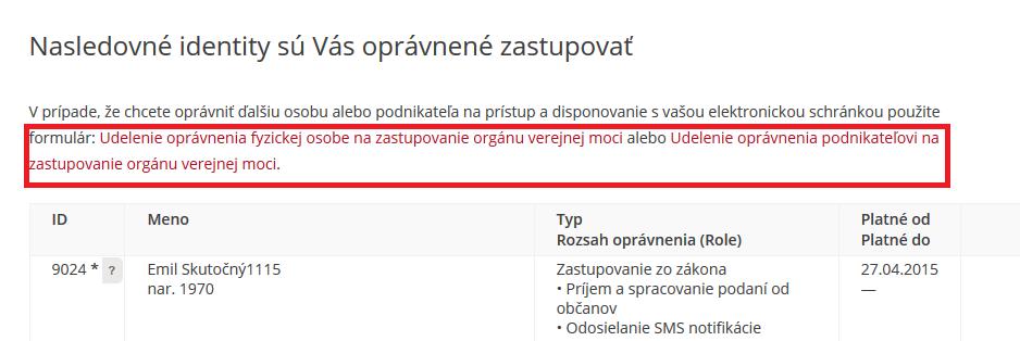 1.1.3 Sekcia Profil Formuláre na udelenie oprávnenia pre fyzickú osobu a podnikateľa sú dostupné na portáli aj v sekcii Profil.