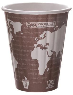víčko 295-590ml Obnovitelné a kompostovatelné World Art TM Insulated Hot Cups a EcoLid Hot Cup