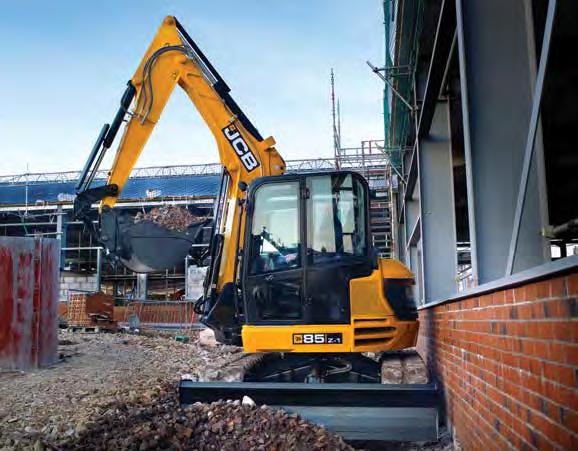 Produktivní midi. 1 Nová řada 8 tunových strojů má JCB/Kohler naftový motor s common railem a je v souladu s emisní normou Stupeň IIIB/Tier4.