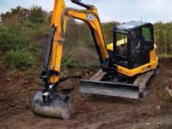 2 JCB bezpečnostní páka zcela odpojuje hydraulické funkce, aby se zabránilo nechtěnému pohybu.