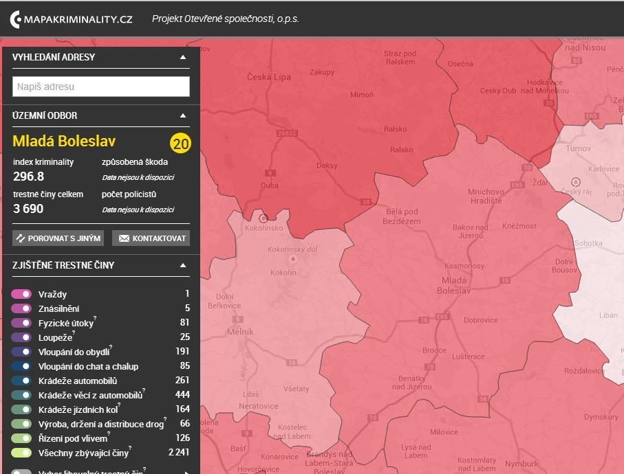 7.1.2 Popis bezpečnostní situace Kriminalita v rámci správního obvodu ORP Mladá Boleslav dosahuje vysoké úrovně.