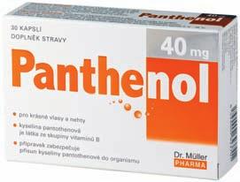 Panthenol tablety, 40 mg Doplněk stravy se sladidlem Kyselina pantothenová: je látka ze skupiny vitaminů B přispívá ke snížení míry únavy a vyčerpání přispívá k normálnímu energetickému metabolismu