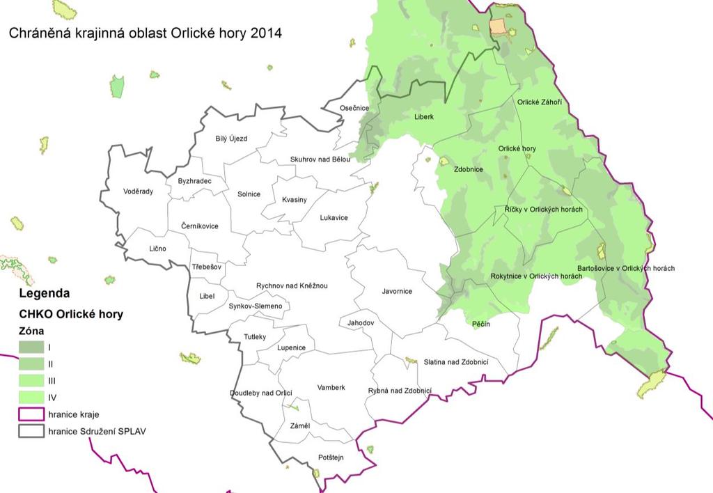 Severovýchodní část území MAS se nachází v Chráněné krajinné oblasti (CHKO) Orlické hory a větší část (asi 80 % MAS) se nachází v chráněných oblastech přirozené akumulace podzemních vod (CHOPAV).