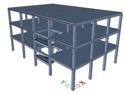 Obr. 1 3D model konstrukce I Obr. 2 3D model konstrukce II 4.1.2. ZATÍŽENÍ Zatížení bylo vytvořeno pomocí 10 zatěžovacích stavů určených pro zjišťování vnitřních sil na rámu v ose d.