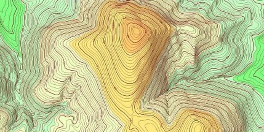 (hypsometrie=výškopis) stupnice barev výškový model (mnoho