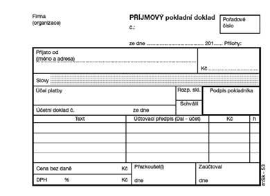 02 tiskopisy MSK Příjmový pokladní doklad MSK 127511 A6 / nečíslovaný 100 listů / 48 13,20 127530 A6 / nečíslovaný 100 listů NCR /