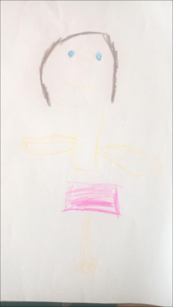 Dívka, oční vada, 6 let, značka hvězda, (obrázek č. 22) Postava v únoru Kresba postavy opět žlutá.