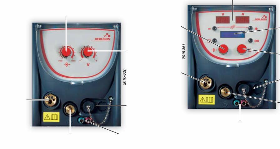 svařovací metody Volba plynu průměru drátu Volba základního materiálu Simple rychlosti drátu Wire feeders DMU P400 DMU P500 Zobrazení svařovacích parametrů délky oblouku rychlosti drátu