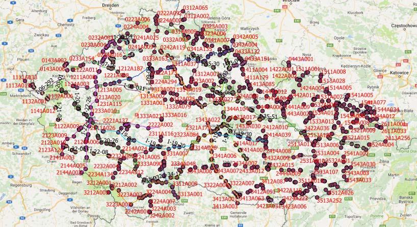 Cílem bylo, aby úseky byly vždy mezi dvěma obcemi; pokud byly úseky příliš dlouhé (nad 10 km), byly rozděleny některou z mezilehlých křižovatek.