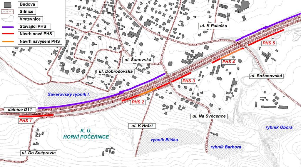 tichý povrch vozovky, který bude mít pozitivní vliv na snížení hluku z automobilového provozu na dané komunikaci. Na Obr.