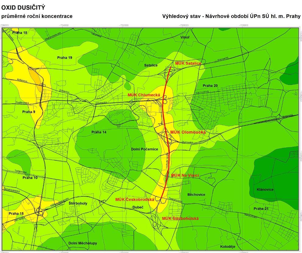 5.2. PRAŽSKÝ OKRUH, STAVBA 510 SATALICE BĚCHOVICE Zpracovaná studie hodnotí očekávanou kvalitu ovzduší v oblasti Pražského okruhu, kde je plánováno zkapacitnění úseku stavby 510.