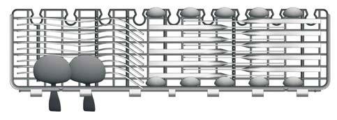 3. Koš na příbory Rošt 6 2 3 3 Note: Please place the light flat wares on the shelf. The total weight is less than 1.5kg. Poznámka: na rošt dejte pouze lehké nádobí.