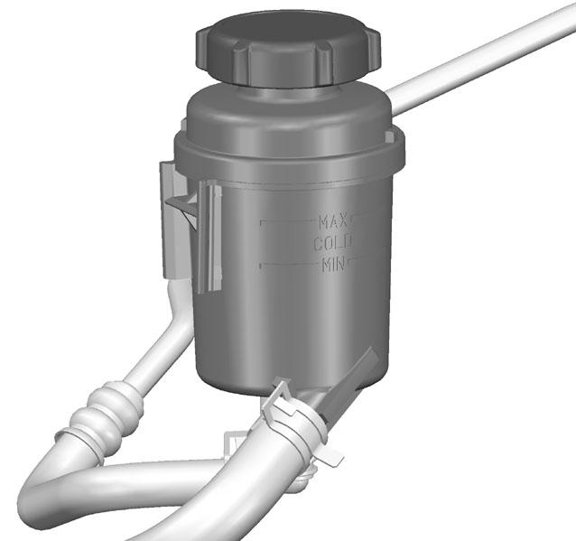 Údržba KONTROLA KAPALINY POSILOVAČE ŘÍZENÍ Vozidla s motorem 1.4 Duratec-16V (Sigma) nebo 1.6 Duratec-16V (Sigma) nebo 1.6 Duratec-16V Ti- VCT (Sigma) Vozidla s motorem 1.8 Duratec-HE (MI4) nebo 2.