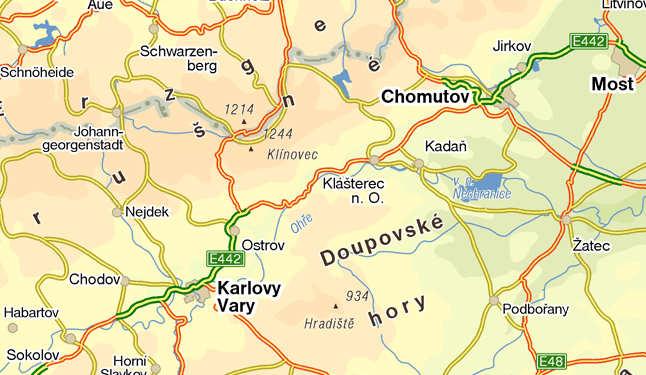 METODIKA Studované území Doupovské hory se rozkládají v severozápadních Čechách mezi městy Karlovy Vary, Klášterec nad Ohří a Podbořany.(obr.