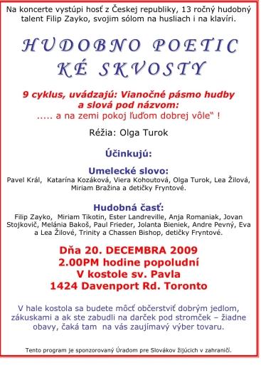 4 Toronto/Canada December 17, 2009 Dr. Petr Munk Chiropraktik 1552 Bloor St. W. Toronto, Ont. www.drpetermunk.com Ordinaãní hodiny: Pondûlí-pátek: 10-13 a 15-19. Tel.