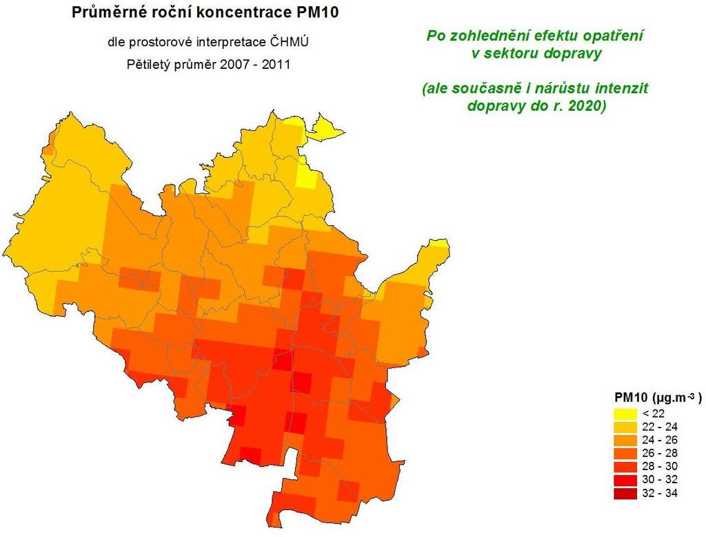 Obrázek 64: Modelové vyhodnocení dopadu nově