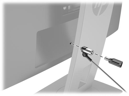 Instalace bezpečnostního kabelu Monitor můžete na pevném objektu zajistit pomocí