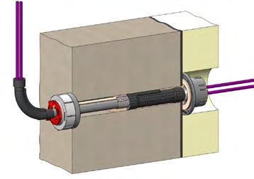měděným kabelem, a je vhodná pro všechny běžné druhy stěn (DIN 18195.4). Vypěnění podél vývrtu garantuje absolutní těsnost.
