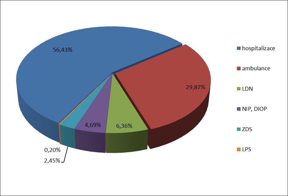 Hlavním zdrojem příjmu Nemocnice jsou výnosy z prodeje služeb. Jejich podíl na celkových výnosech činí 78,87 %.