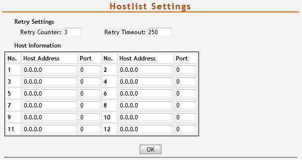 GNOME H o s t l i s t (Vzdálené servery) Tento oddíl umožňuje nastavit až 12 vzdálených serverů, ke kterým se bude převodník připojovat v režimu client, pokud nebude dosažitelný server nastavený v