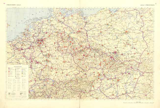 Obr. 3 Ukázka mapy z Československého vojenského atlasu (zmenšeno) Při tvorbě tak rozsáhlého díla bylo potřeba navázat osobní kontakty a úzkou odbornou součinnost s profesory, docenty a dalšími