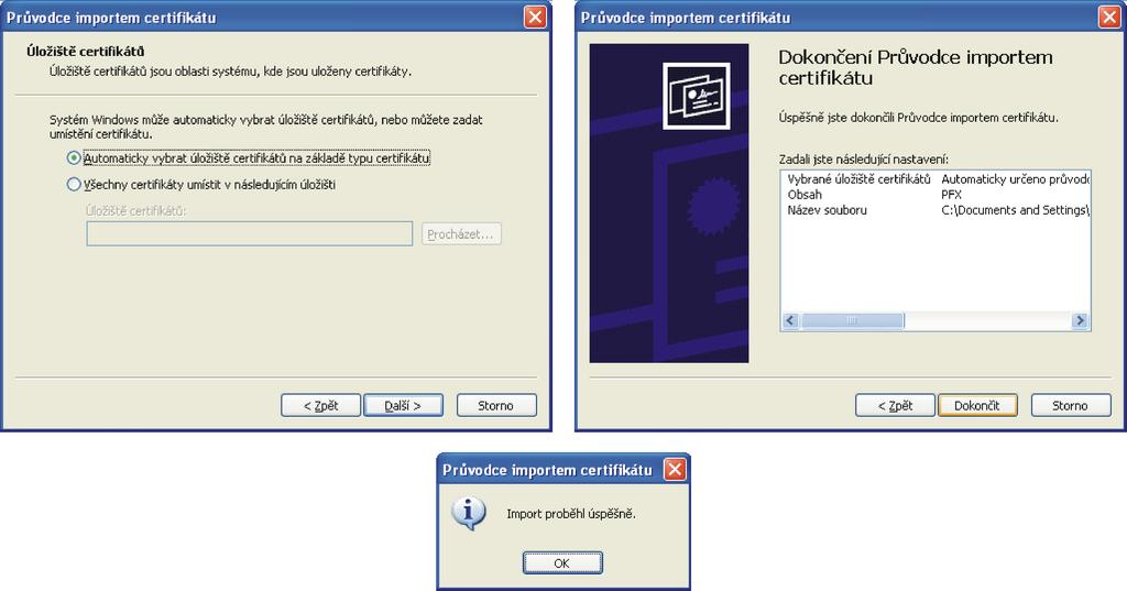 Obr. 22: Průvodce importem cetifikátu III.