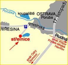 Mapka střelnice SSK Poruba Skalka UPOZORNĚNÍ odbočka pro příjezd na střelnici Skalka je převeden o cca 300 metrů dál (směrem na Vřesinu).