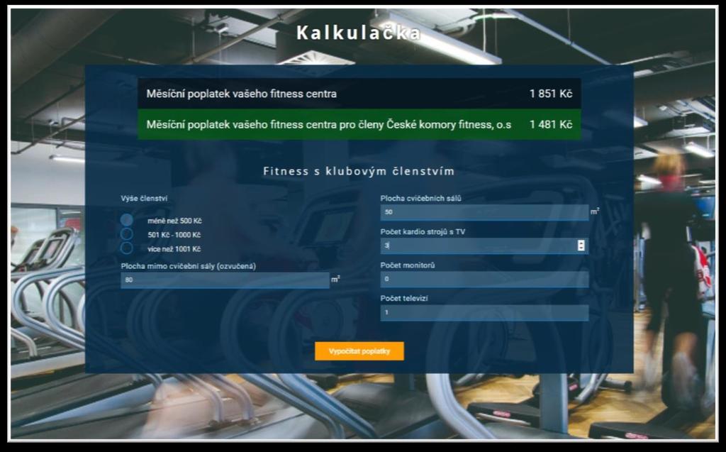 Odůvodnění sazebníku odměn INTERGRAM 2019 Obrázek 1 náhled nové e-kalkulačky pro uživatele provozující fitness centra 11 Zdroj: Česká komora fitness SAZBA C2 HUDBA JAKO NEDÍLNÁ SOUČÁST PRODUKCE