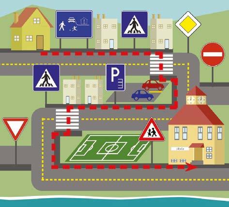 Vysvetli dopravné značky, ktoré sú na obrázkoch. 3. Ktoré dopravné značky vidíš keď ideš do školy? 4.