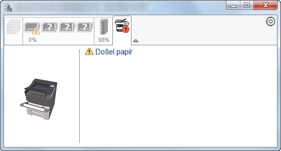 Tisk z počítače > Sledování stavu tiskárny (Status Monitor) Karta Upozornění Dojde-li k chybě, zobrazí se upozornění ve formě 3D obrázku a textu.