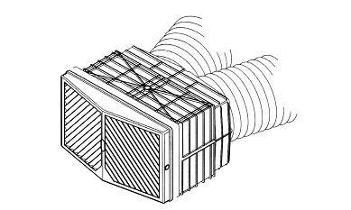 Je určen k uchycení do vnitřní zdi a připojení na kruhové přívodní a odtahové potrubí s externími ventilátory pro přívod a odvod vzduchu z venku.