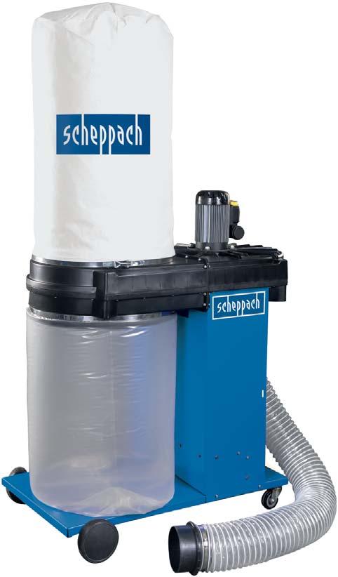 2000 mm 10 mm kg 2000 m 3 / h Velký objem vaku 130 l Pokud potřebujete do vaší dílny opravdu výkonný odsavač pilin, Scheppach HD 15 takové nároky dokáže splnit.