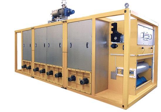 Nízkoteplotní sušárny type Compact Dry Kompaktní sušárna standardizované velikosti pro malé ČOV a bioplynové stanice Velkost standardního kontejneru kompletně sestaveno v závodě Sülzle Klein Pásové