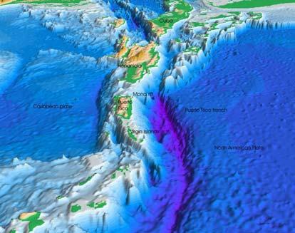 oceánského geoidu Obr: Výborná shoda altimetrických dat s geoidem u Portorika