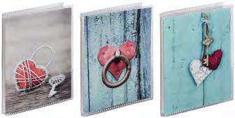AKCIA VÝBER SEPTEMBER Album soft RUSTICO 10x15/24, dizajnový mix - na zasúvanie fotografií, - dizajn v štýle vintage, motív Door Knocker, Love Key a Metal Heart - mäkké dosky, pre 24 fotografií