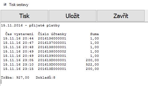 2. Vyberete a zobrazíte sestavu ke zvolenému období 1.