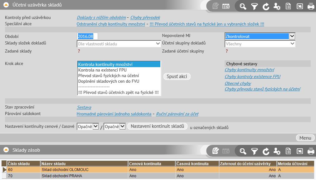 Popis Slouží k převodu fyzických skladových dokladů na doklady účetní. Používá se tedy místo převodu jednotlivých fyzických dokladů na účetní doklady (činnosti 2.3.1.