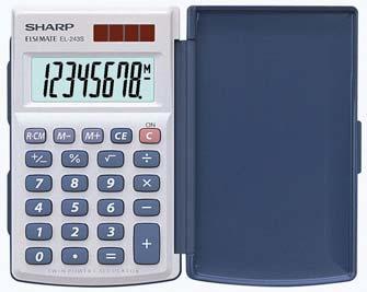 10 kalkulačky Sharp a Rebell Kalkulačka Sharp EL-24S kapesní kalkulačka s velkým displejem a se solárním i bateriovým napájením, ochranné