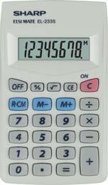 displej 8 míst 95,70 Kalkulačka Sharp EL 2S kapesní 8 místná kalkulačka s velkým displejem a bateriovým napájením pevné ochranné pouzdro