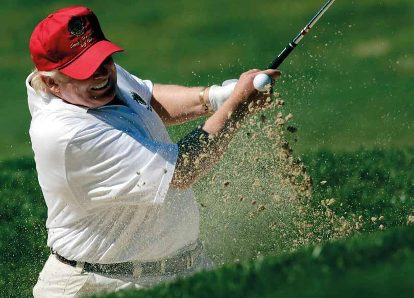 NEJ NEJ NEJ DONALD TRUMP Rekord amatéra na jedno kolo v Trump International Golf Club v Palm Beach nedrží nějaký nadupaný mladík, nýbrž jeho sedmdesátiletý majitel Donald Trump.