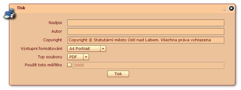 6 Aktivní nástroj lupa Zvolením tohoto nástroje, a nastavením jeho velikosti, lze pohybem myši v mapovém okně při