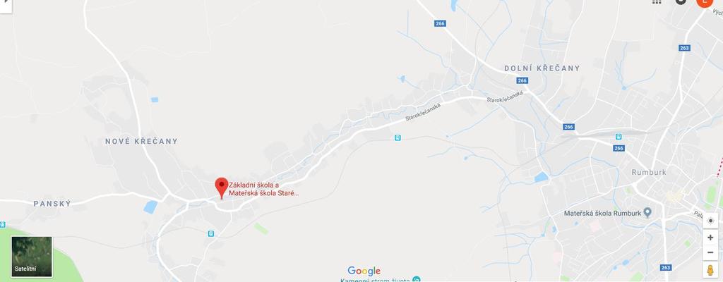 Mapa zobrazující umístění základní školy v obci Staré Křečany https://www.google.