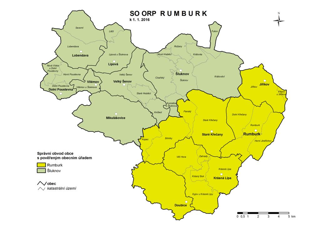 Obr. 1 Administrativní mapa správního