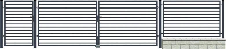 sloupek pro plotové pole 5x5x200 cm RAL 7016 spojka pro plotové pole U RAL 7016, 2 KS kotva a závěs pro montáž