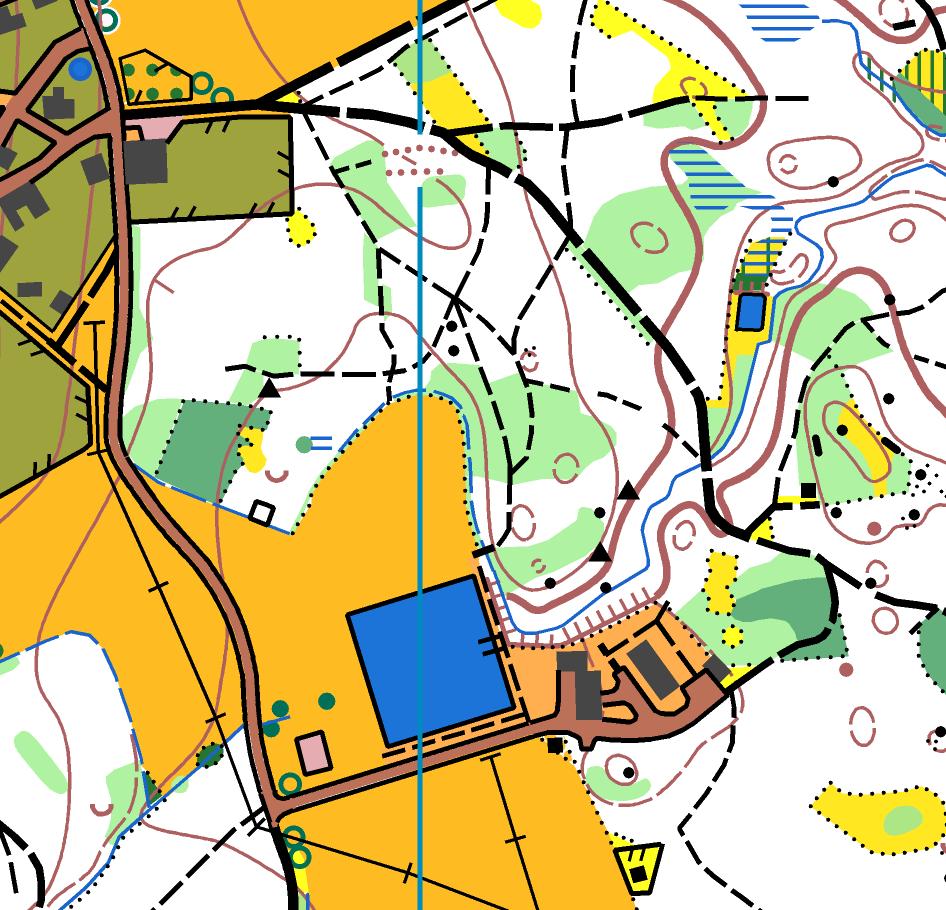 15 + výborné pro prvotní představu o terénu + upozorní na přehlédnuté detaily Stará mapa OB - obvykle založena na nepřesných podkladech (opakování chyb) - problematické napasování na současné